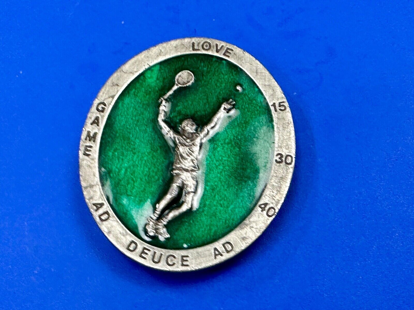 Tennis Match Commemorative Game Ad Deuce Love Vintage 70's Bergamot belt buckle