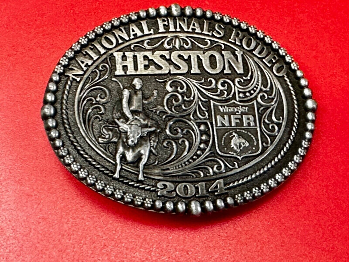 2014 National Finals Rodeo NFR Cowboy Montana Silversmiths Youth Belt Buckle