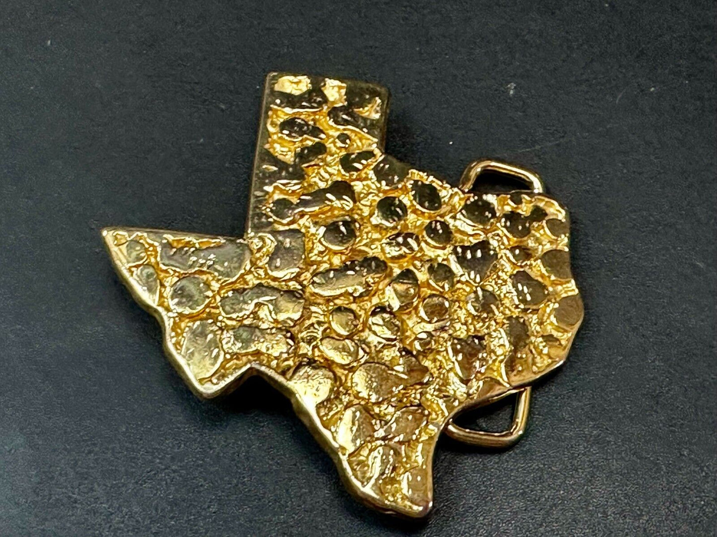 The Great State of Texas - Gold Color Cutout State Map Belt Buckle