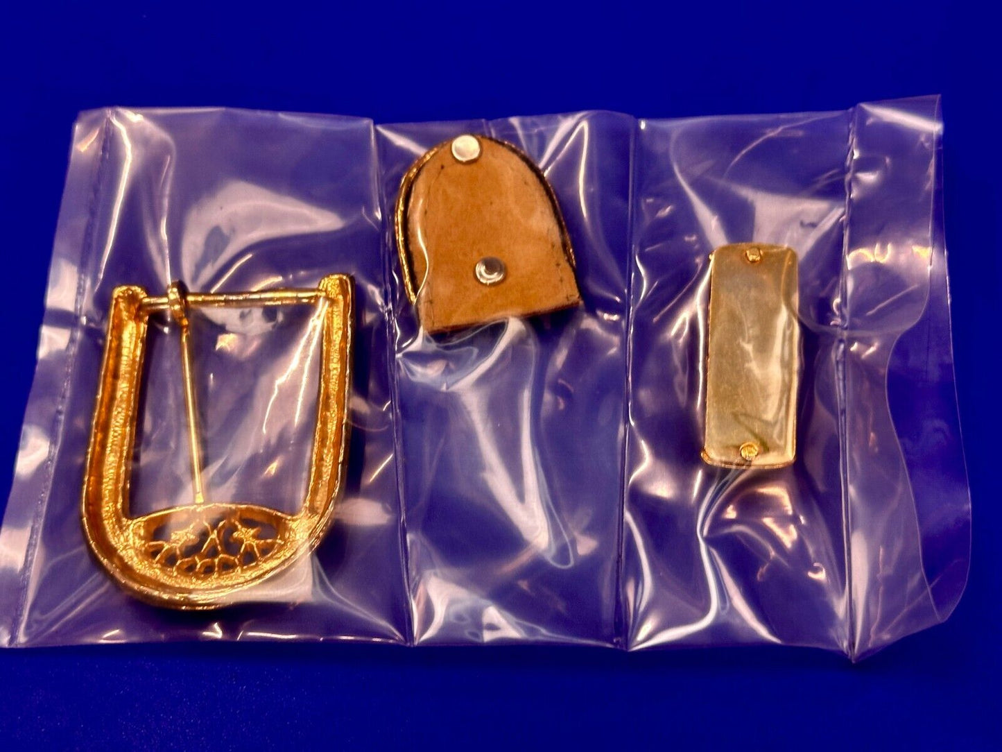 Three Piece Vintage Ranger Belt Buckle Set - Keeper & Tip Included