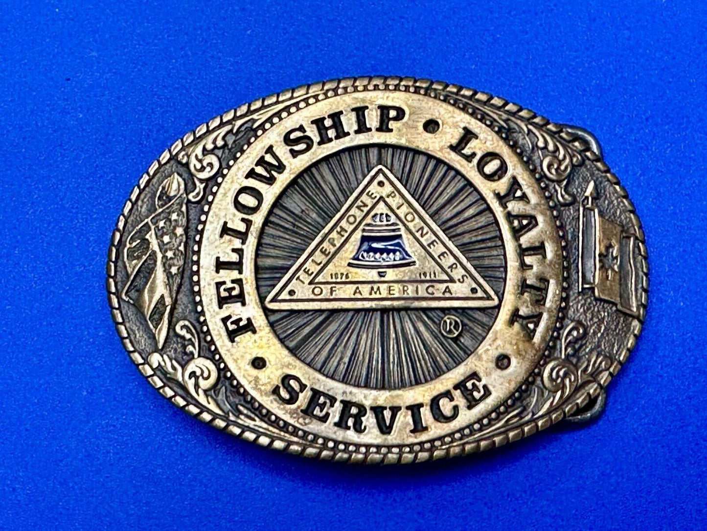 Telephone Pioneers of America TL&B Belt Buckle Fellowship Loyalty Service