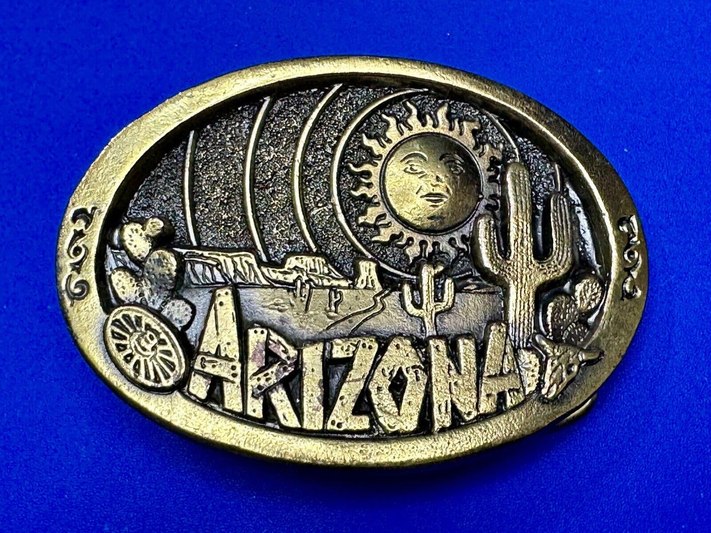 Arizona State Commemorative Desert Scene 1980 The Great American Belt Buckle Co