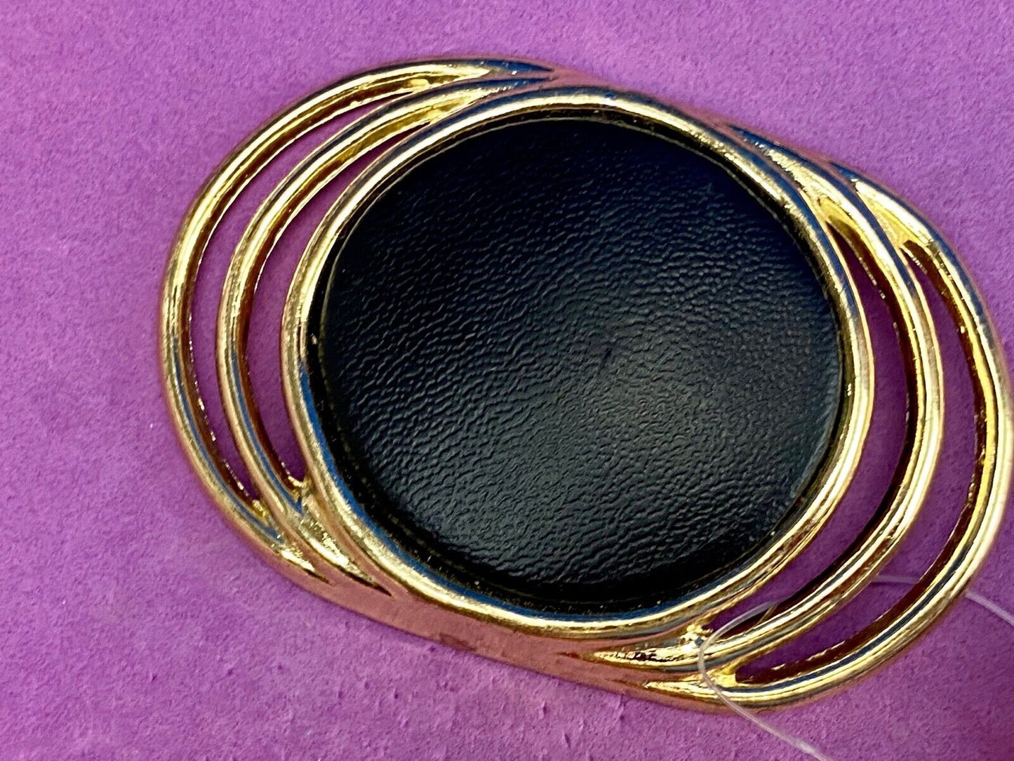 Vintage black and Gold Charmant of Beverly Hills, CA belt buckle scarf clip