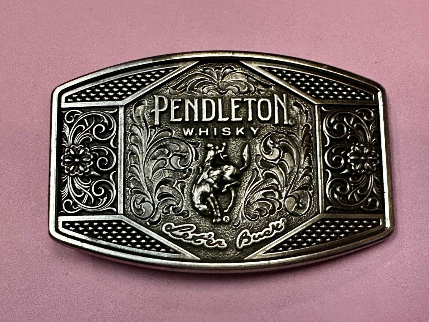 2022 Pendleton whiskey Let'er Buck Rodeo Cowboy Belt Buckle Montana Silversmiths
