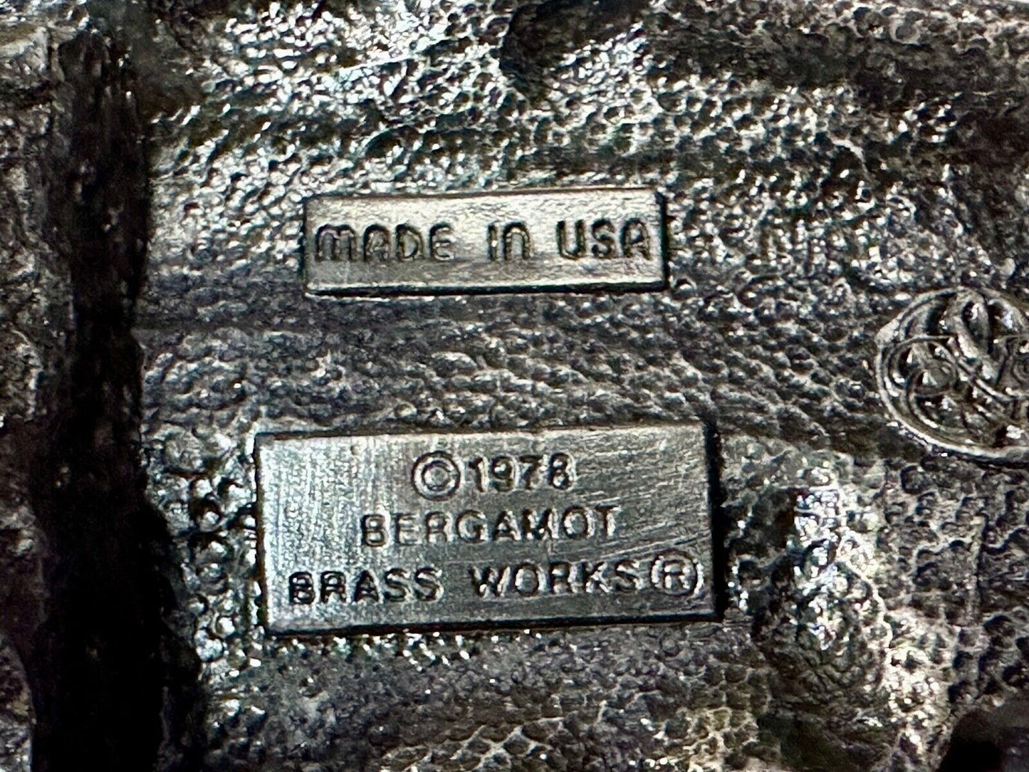 Vintage 1978 RR train Steam Engine Bergamot cutout belt buckle
