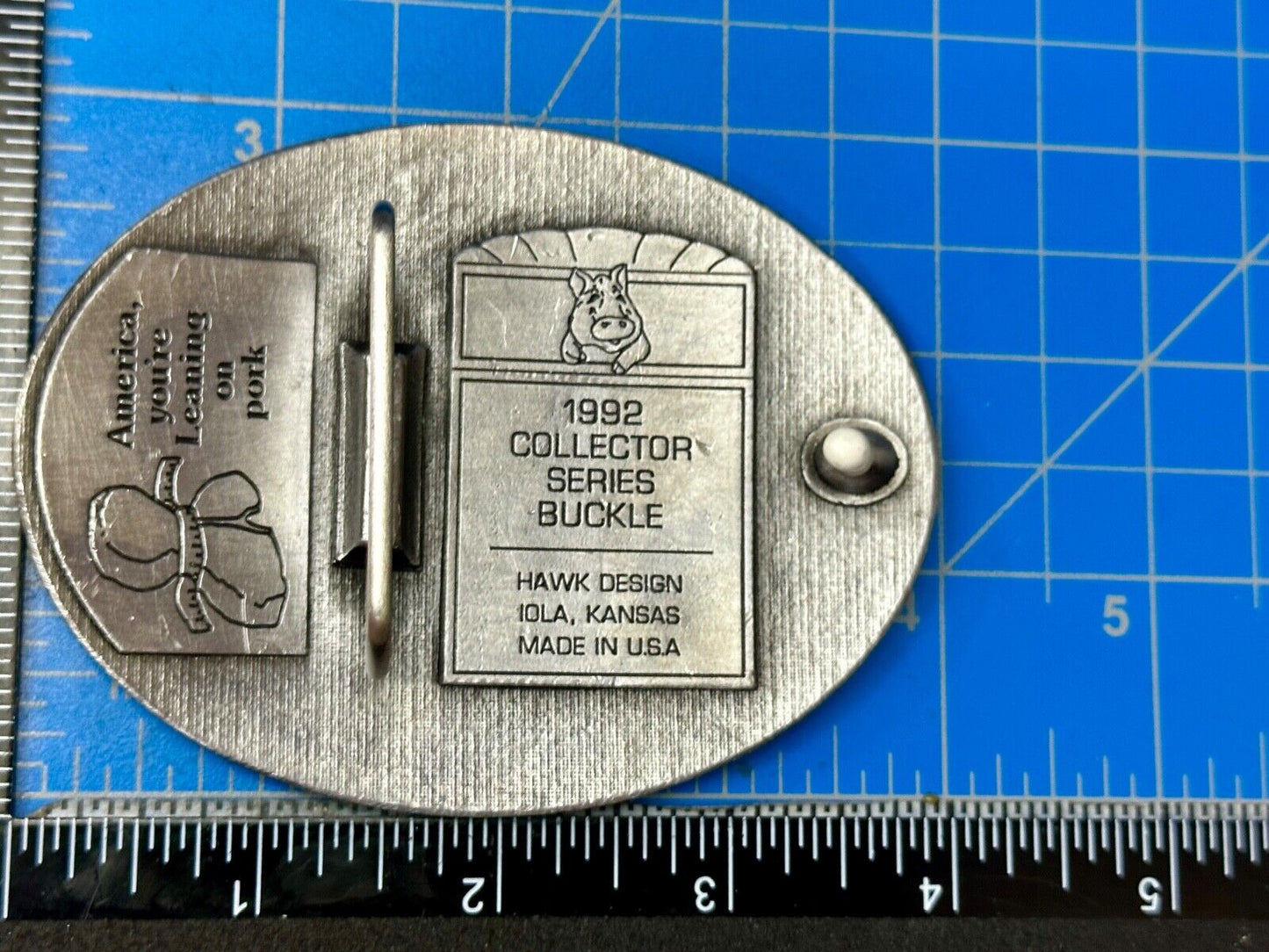 Swine Equipment Expo 10th Anniversary Cedar Falls IA 1992 Vintage Belt Buckle