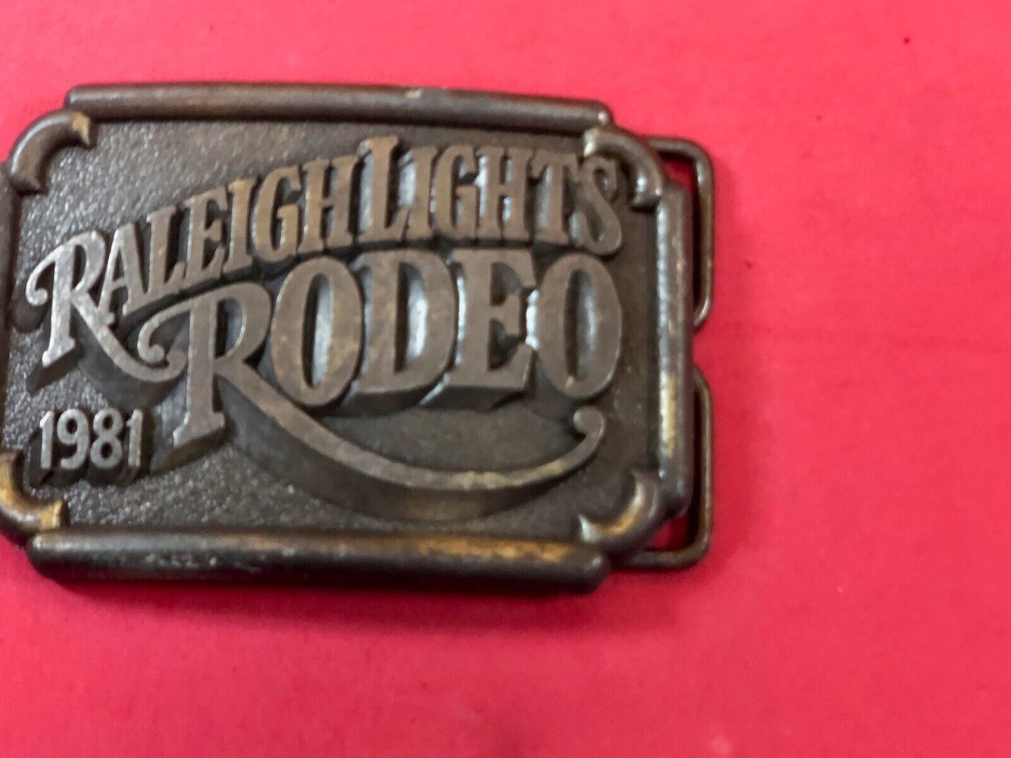 BELT BUCKLE, " RALEIGH LIGHTS RODEO Cigarette company sponsored event