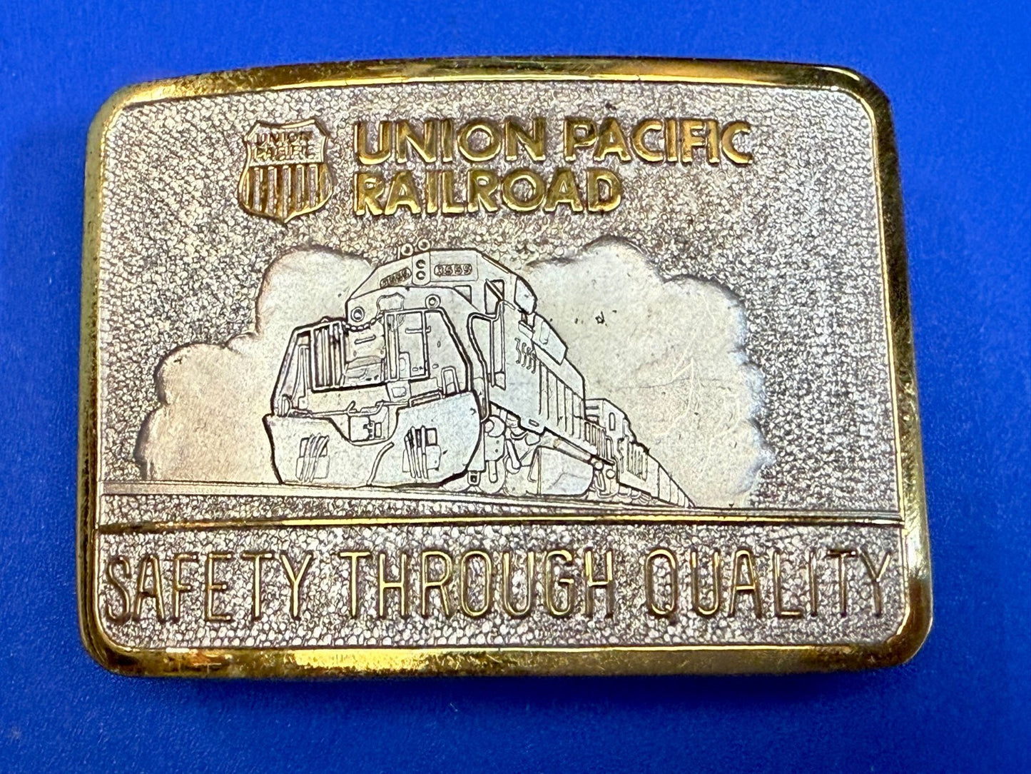 Union Pacific Railroad Safety Through Quality Award Belt Buckle by Stotts