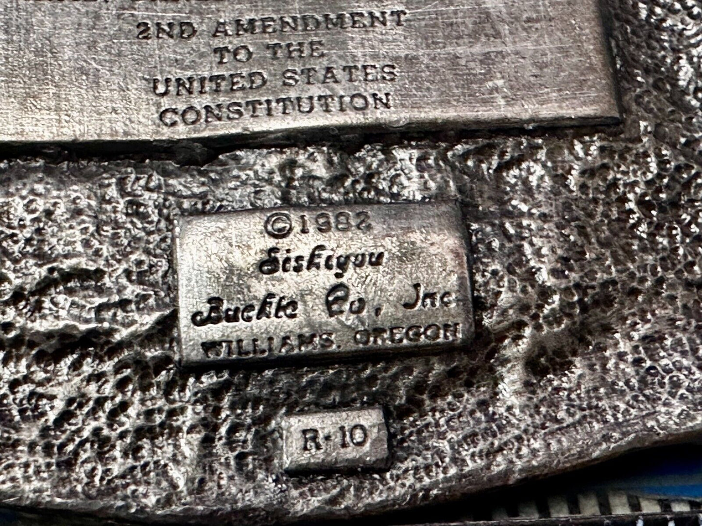 The Right To Bear Arms Is the Right ToBe Free 2nd Amendment VTG 1982 Belt Buckle