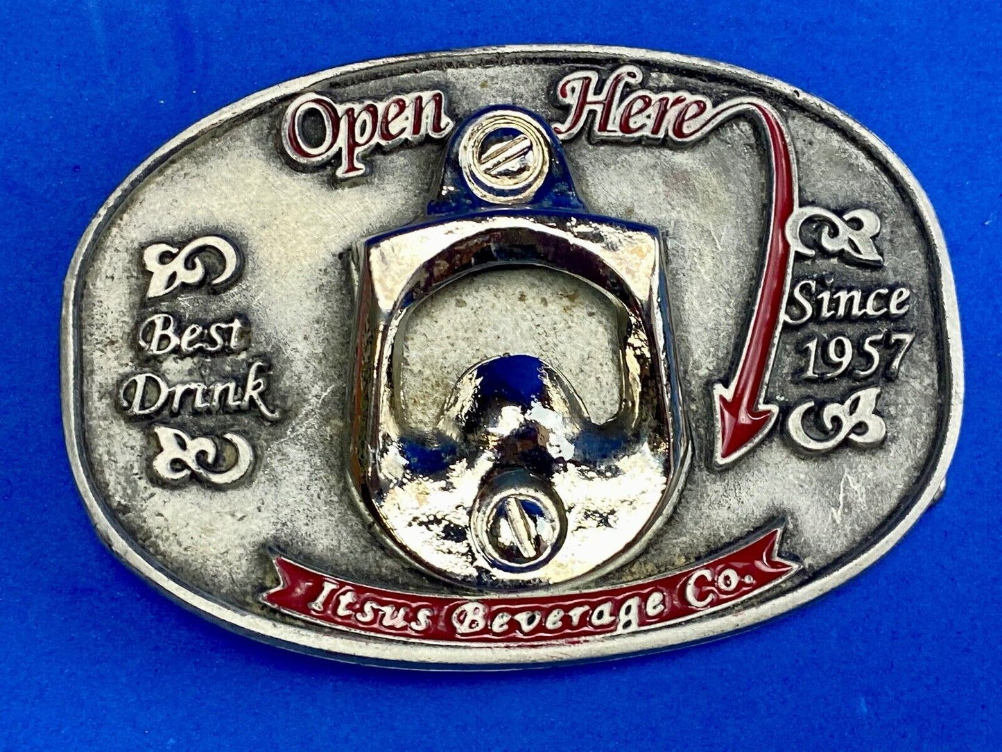 Vintage Bottle Opener Belt Buckle - Open Here - ultimate pickup line! maybe?