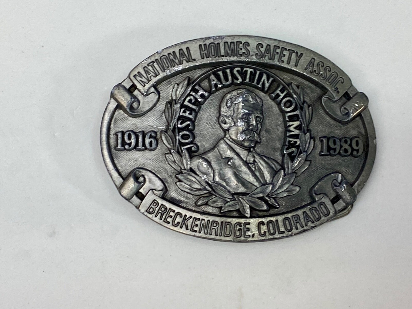 Vintage 1989 National Homes Safety Assoc Breckenridge Co Belt Buckle By Fox