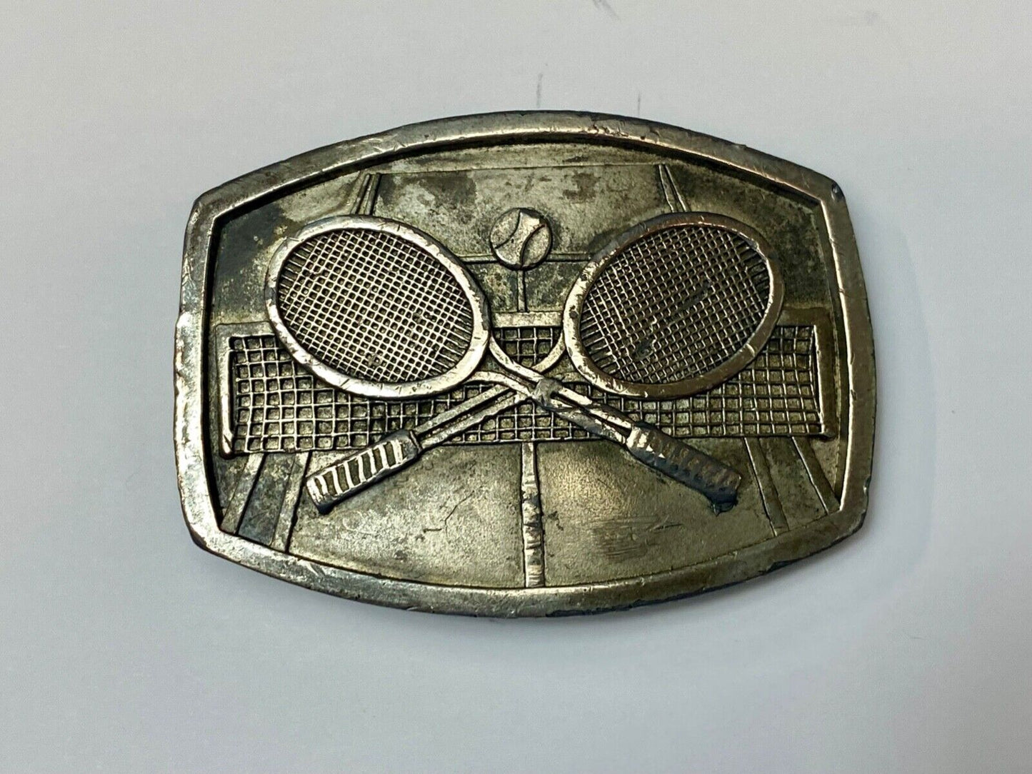 Tennis game match commemorative Indiana Metal Craft belt buckle racquet & ball