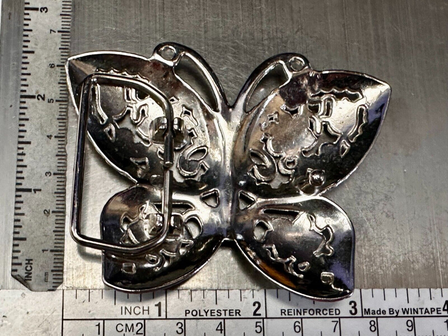 Beautiful Sparkling Butterfly Rhinestone Covered See Through Hippy Belt Buckle