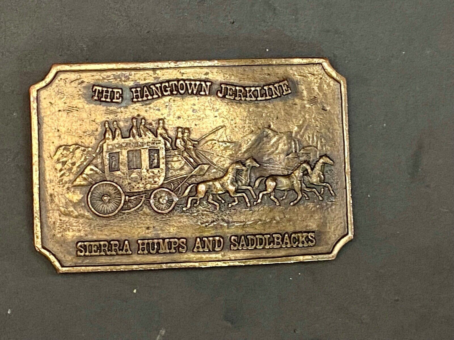 The Hangtown Jerkline - Sierra Humps And Saddlebacks Stagecoach Belt Buckle
