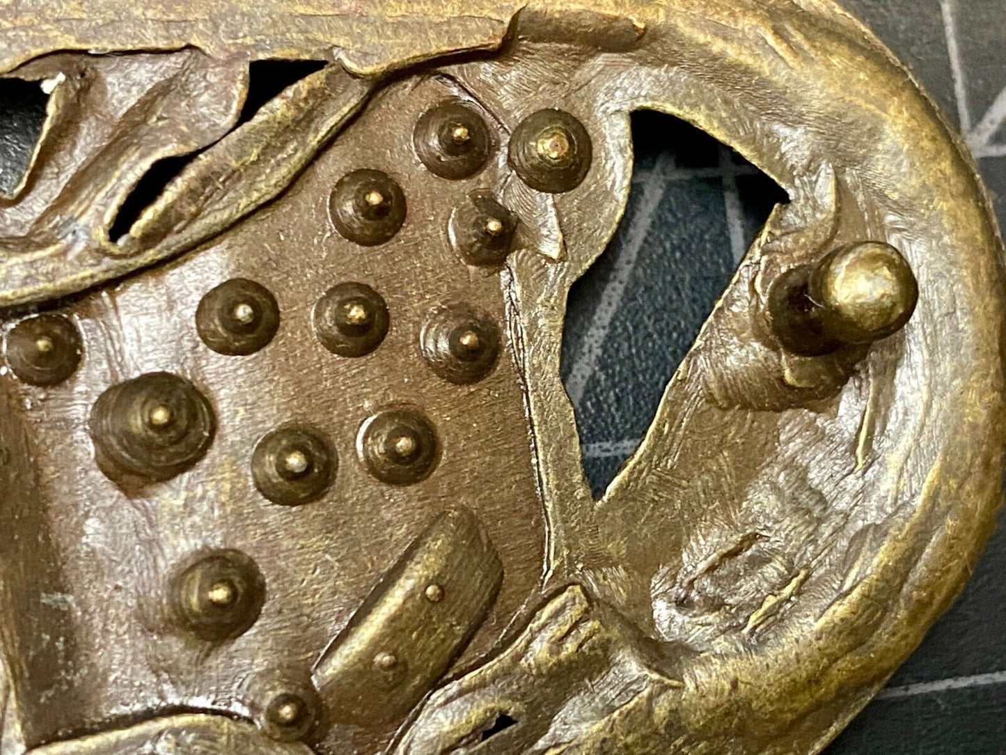 Beautiful Cut Out Butterfly - Yelloew Rhinestone Accented Brown Belt Buckle