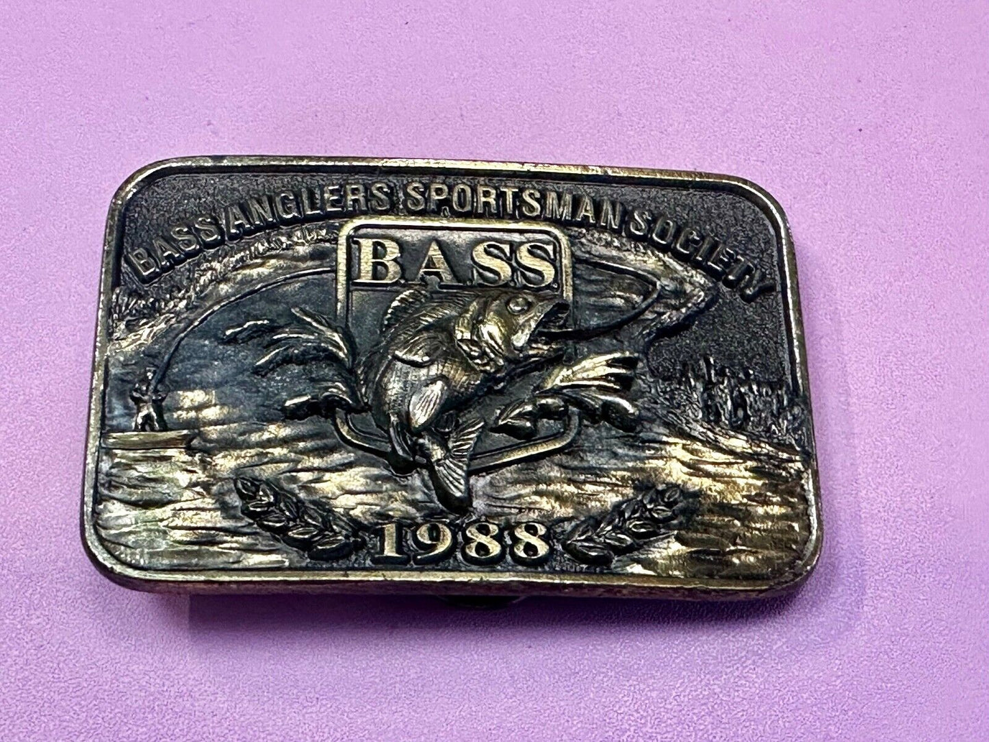 1998 BASS Anglers Sportsman Society Sport Fishing Fishermans Belt Buckle