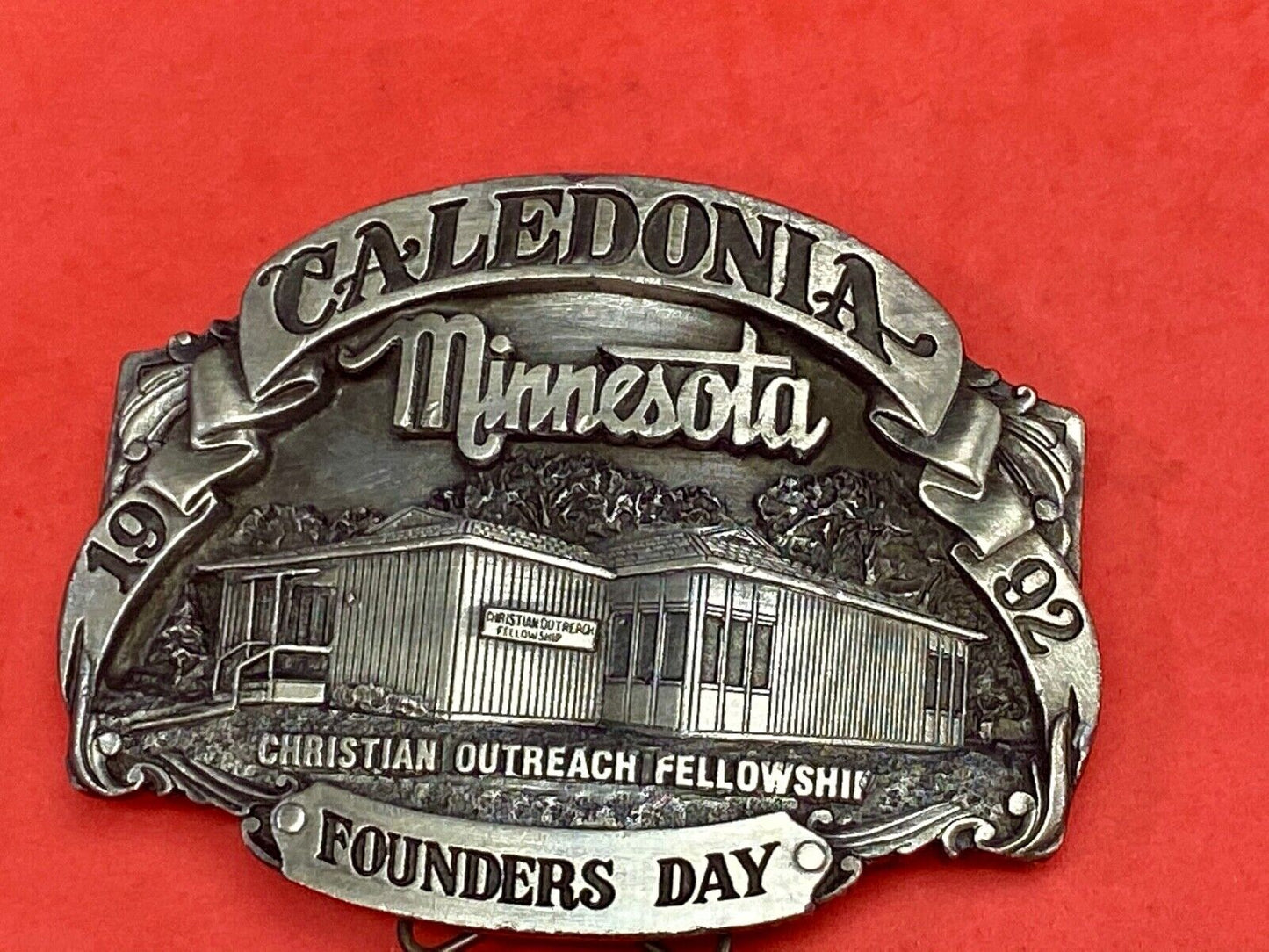1992 - Founder’s Days Caledonia MN belt buckle Christian Outreach Fellowship