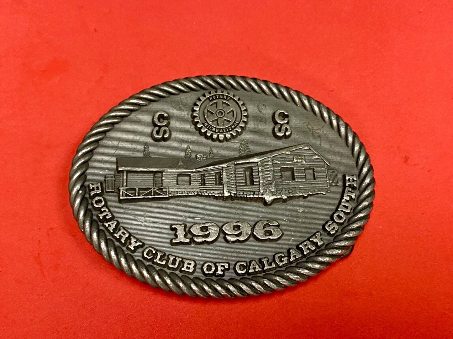 1996 Rotary Club Of Calgary South Vintage 1996 Belt Buckle