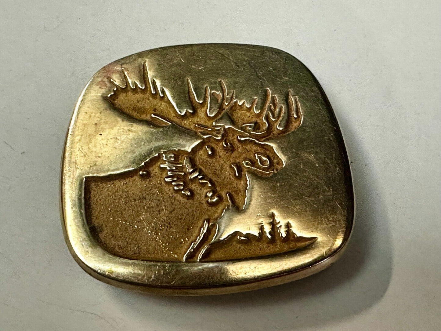 The Moose RARE Commemorative Cutout Solid Brass Vintage Belt Buckle