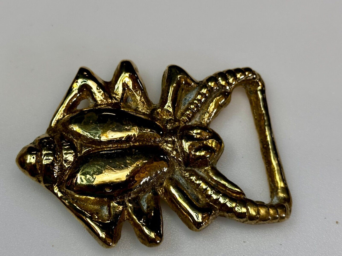 Unique Cricket Bug Insects Gold Tone Vintage Figural Hippy Vibe Belt Buckle