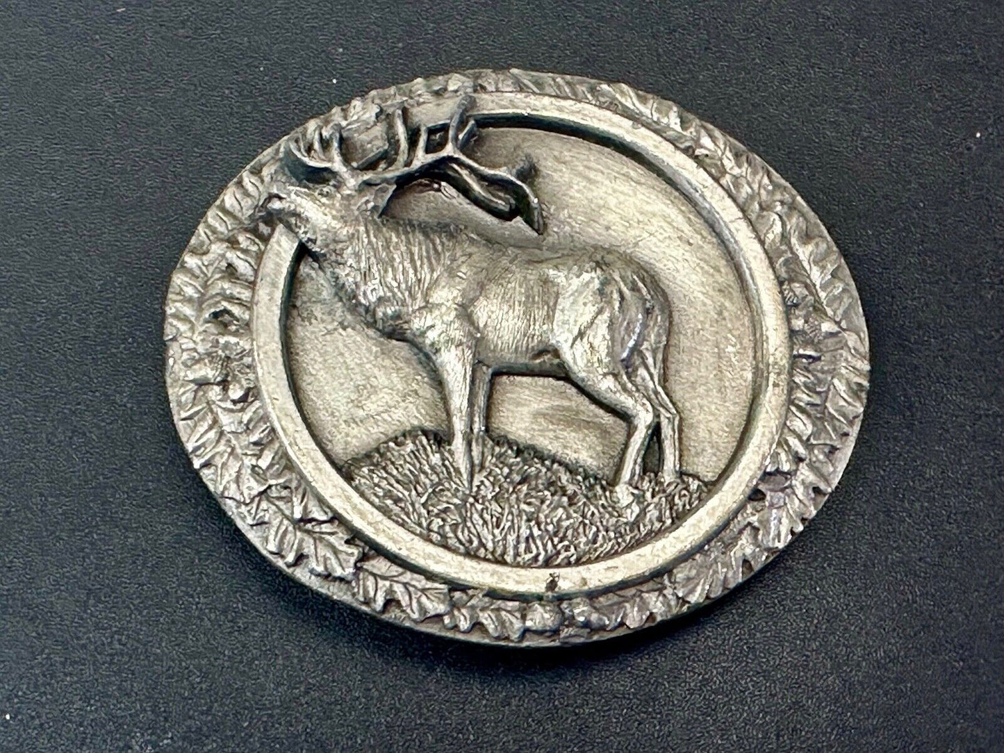 The North American Elk Commemorative Vtg. 1986 Bergamot Brass Works belt buckle