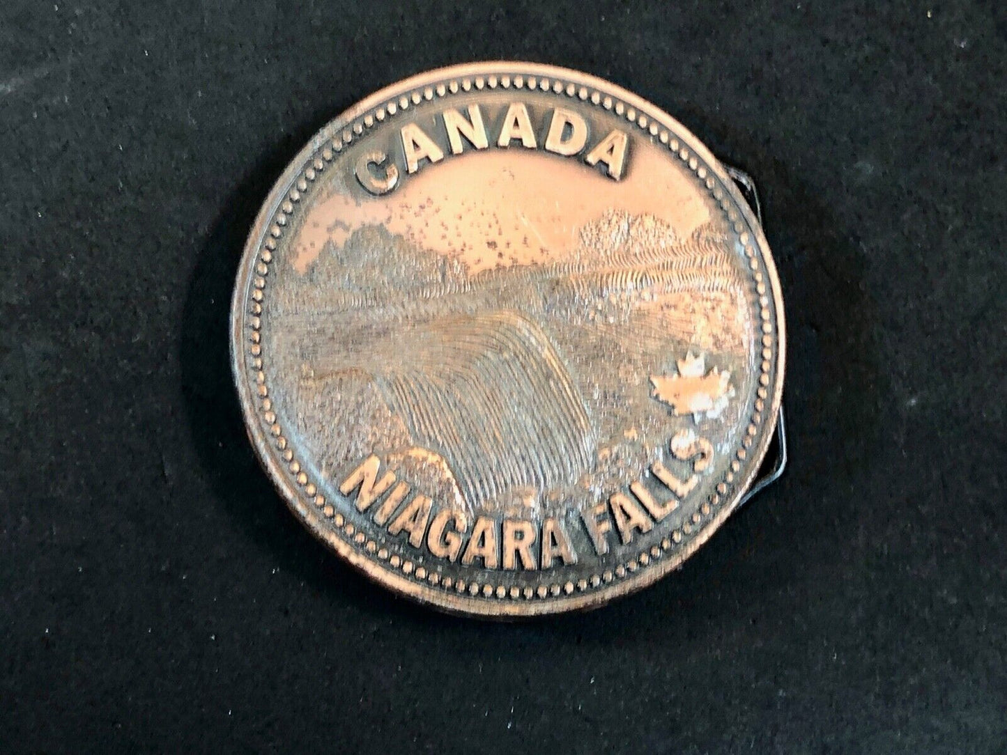 Vintage Canada Niagara Falls (w/NPC leaf) Belt Buckle, Complete & Functional