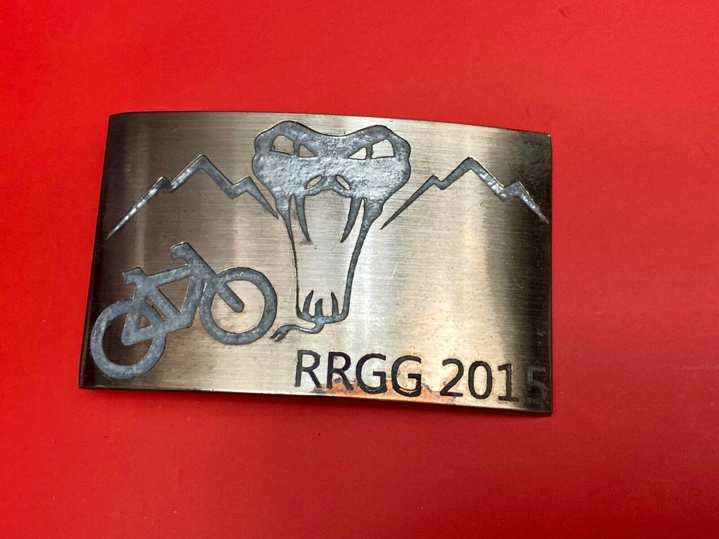 2015 RRGG Mountain Bike Belt Buckle Viper Logo Event Trail Ride Race BMX