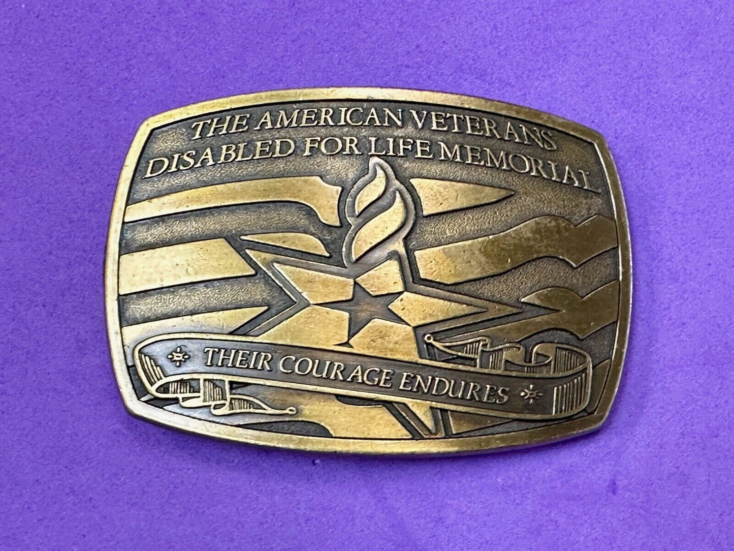 Their Courage Endures -American Veterans Disabled for Life Memorial Belt Buckle