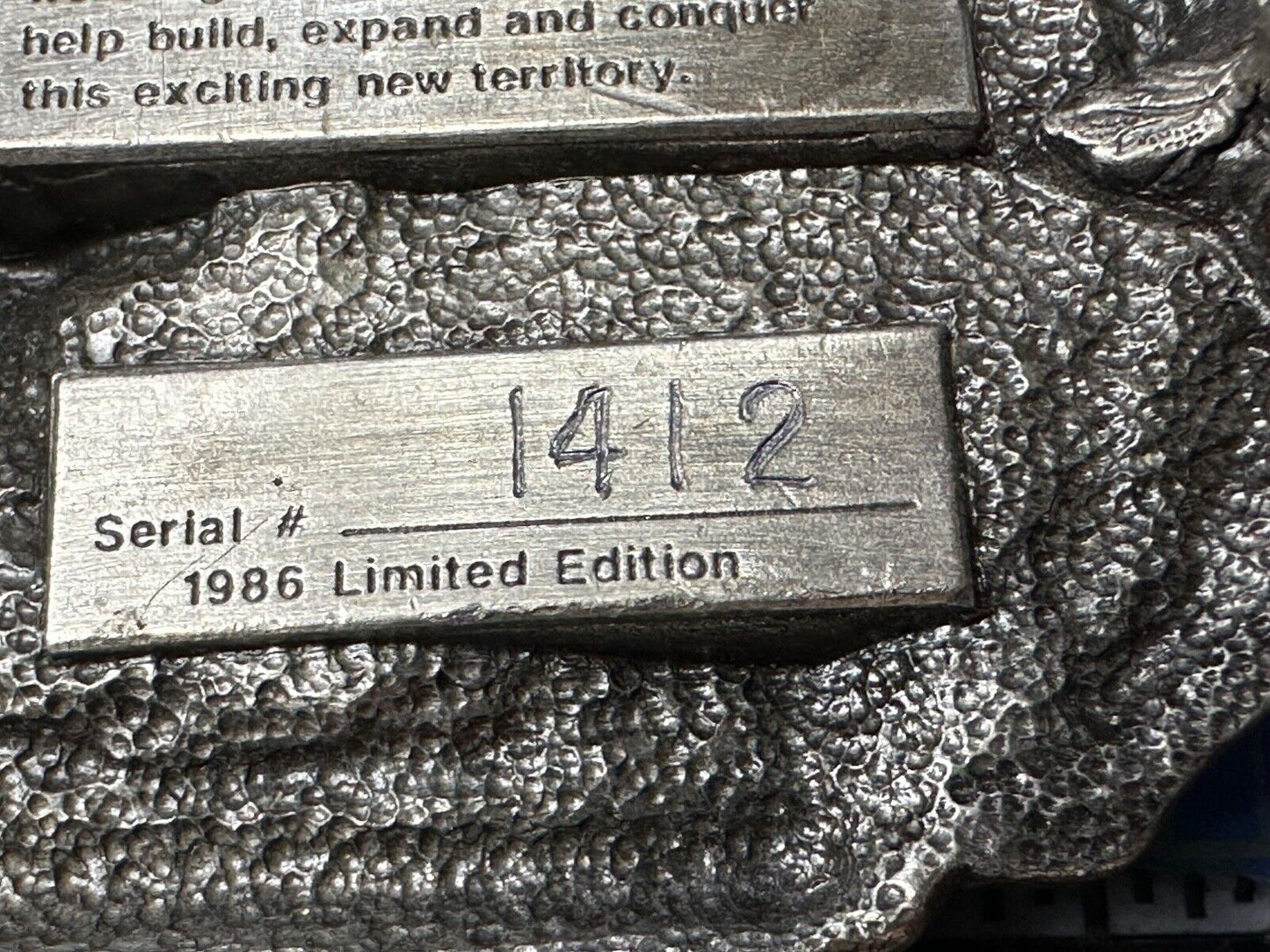 Ames Tools Pioneers Conquer the West Belt Buckle, 1986 Siskiyou Belt Buckle