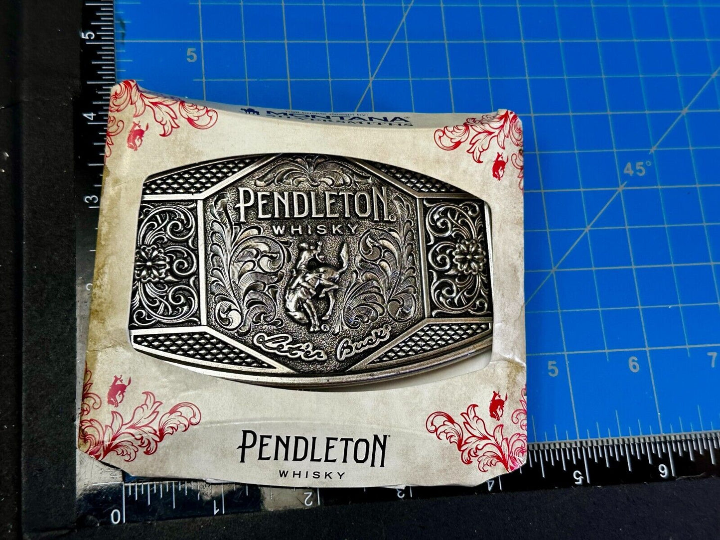 2022 Pendleton whiskey Let'er Buck Rodeo Cowboy Montana Silversmiths Belt Buckle