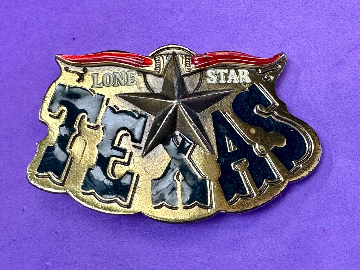 Texas - The Lone Star State - vintage 1980 Longhorn great American belt buckle