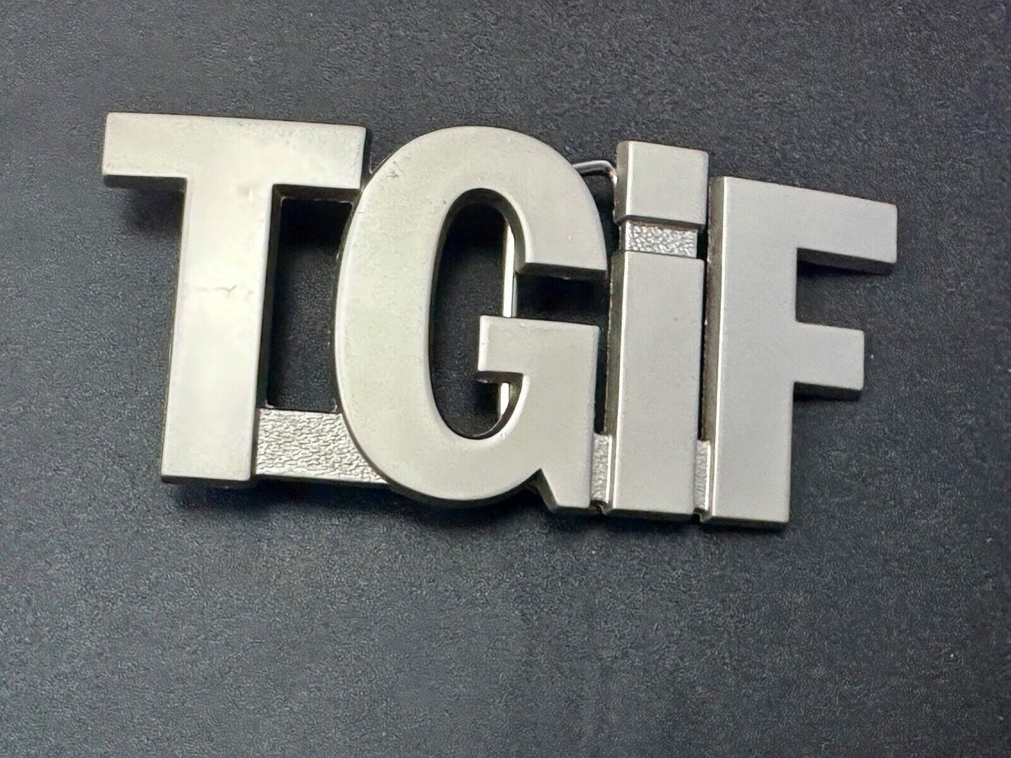 TGIF Thank God Goodness It’s Friday Block Letters Statement Novelty Belt Buckle