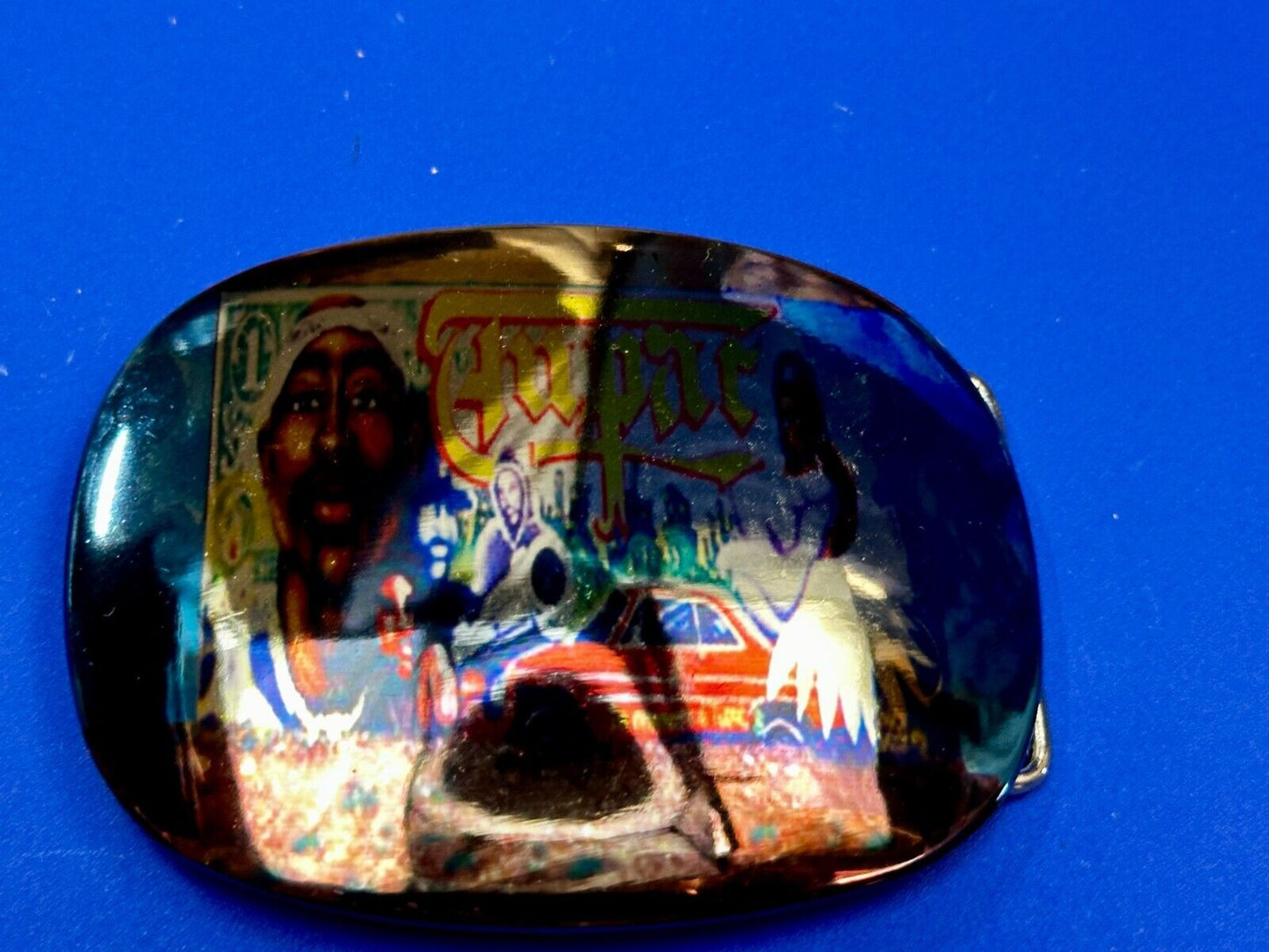 2Pac Tupac Shakur Hologram Style NOS Rap Music Legend Millennium Belt Buckle