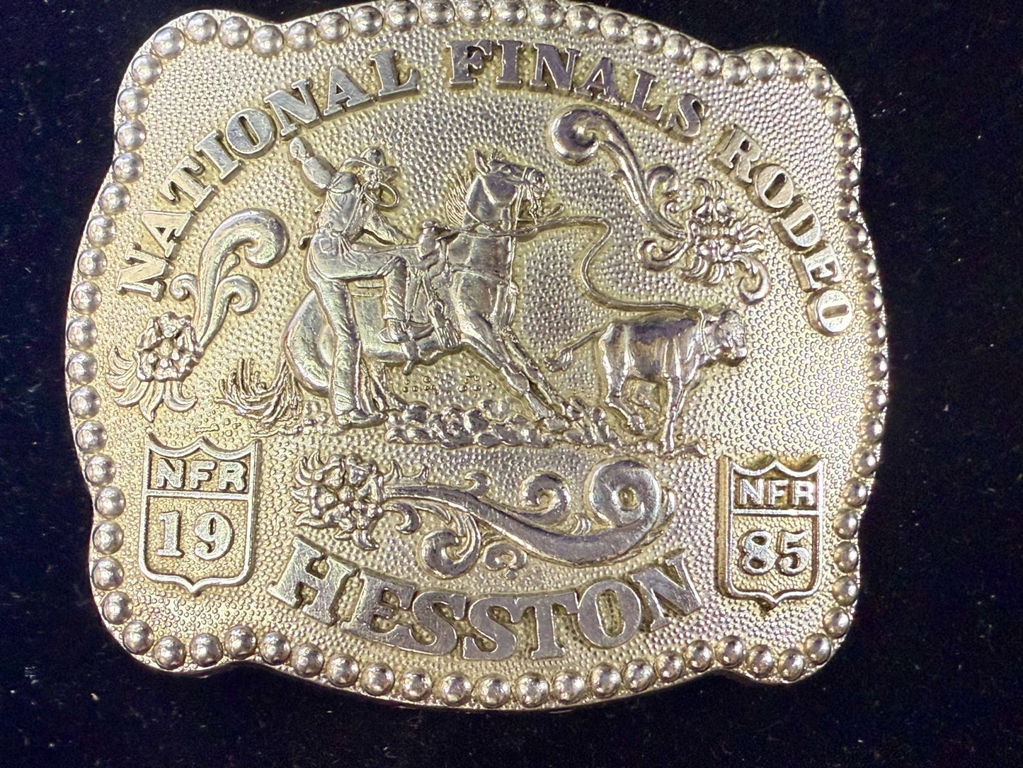 1985 Hesston NFR National Finals Rodeo Calf Roping 3rd Edition Belt Buckle