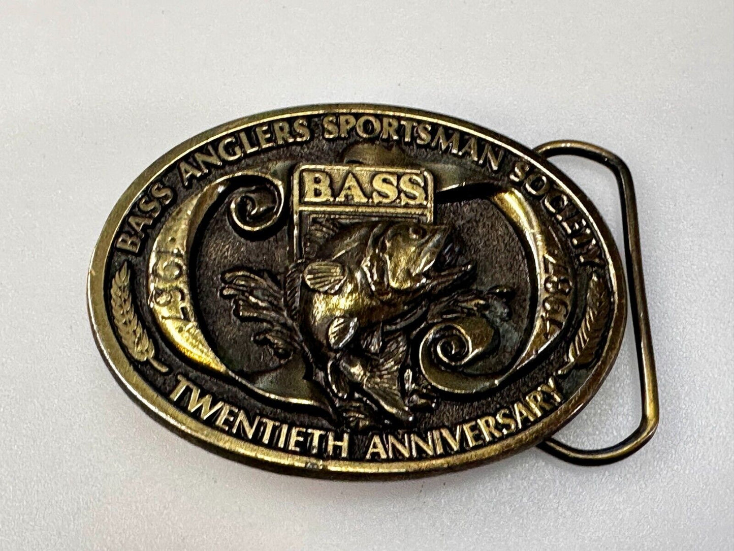 Bass Anglers Sportsman Society 20th Anniversary Fishing Club Belt Buckle