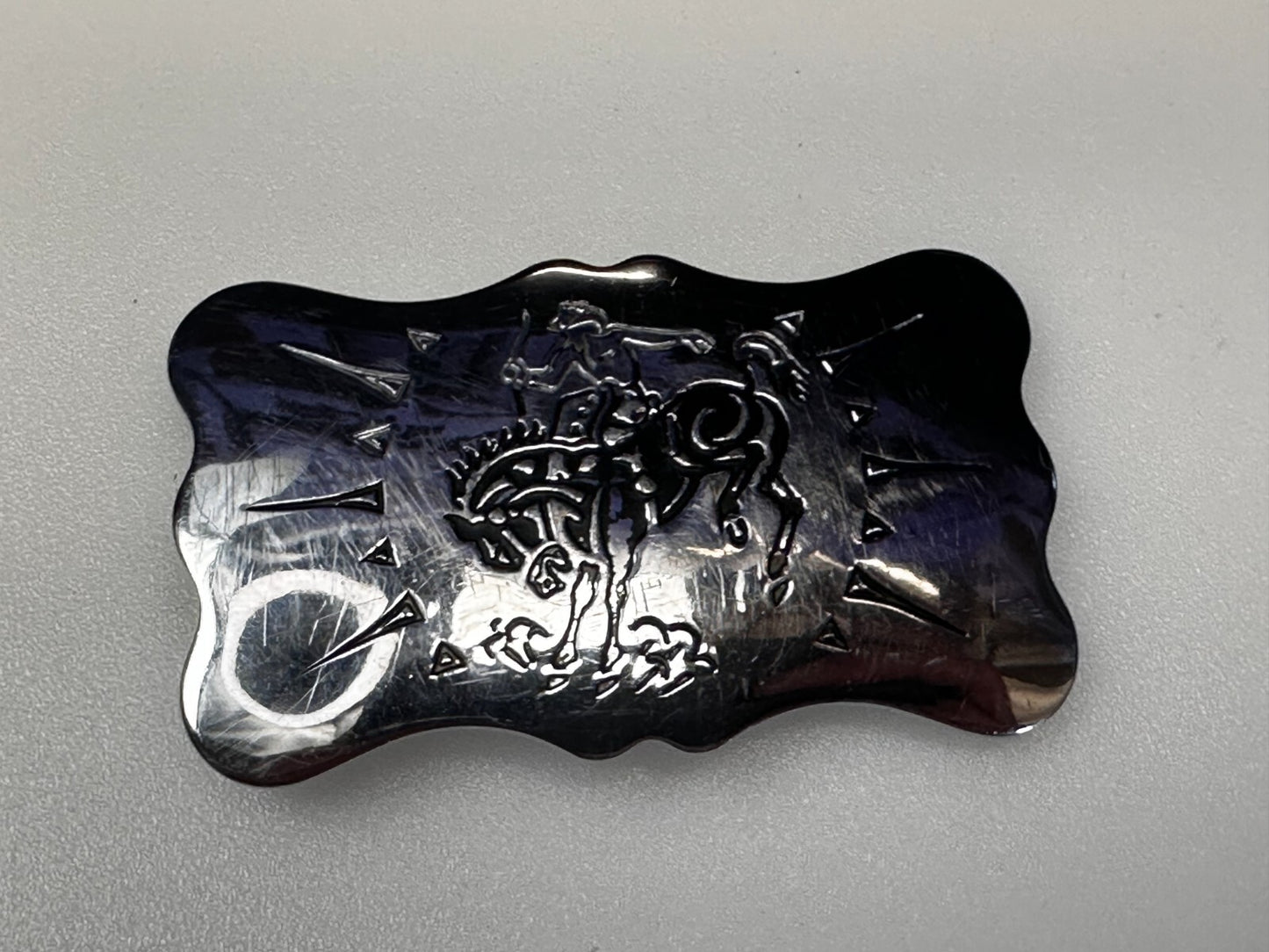Vintage Bow & Arrow Horseback Cowboys and Indians Western Chambers Belt Buckle