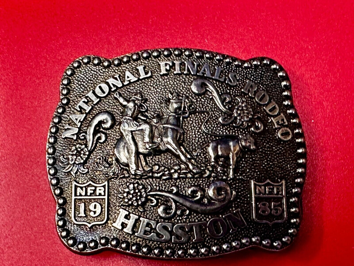 1985 Hesston NFR National Finals Rodeo YOUTH SIZE Western Collectors Belt Buckle