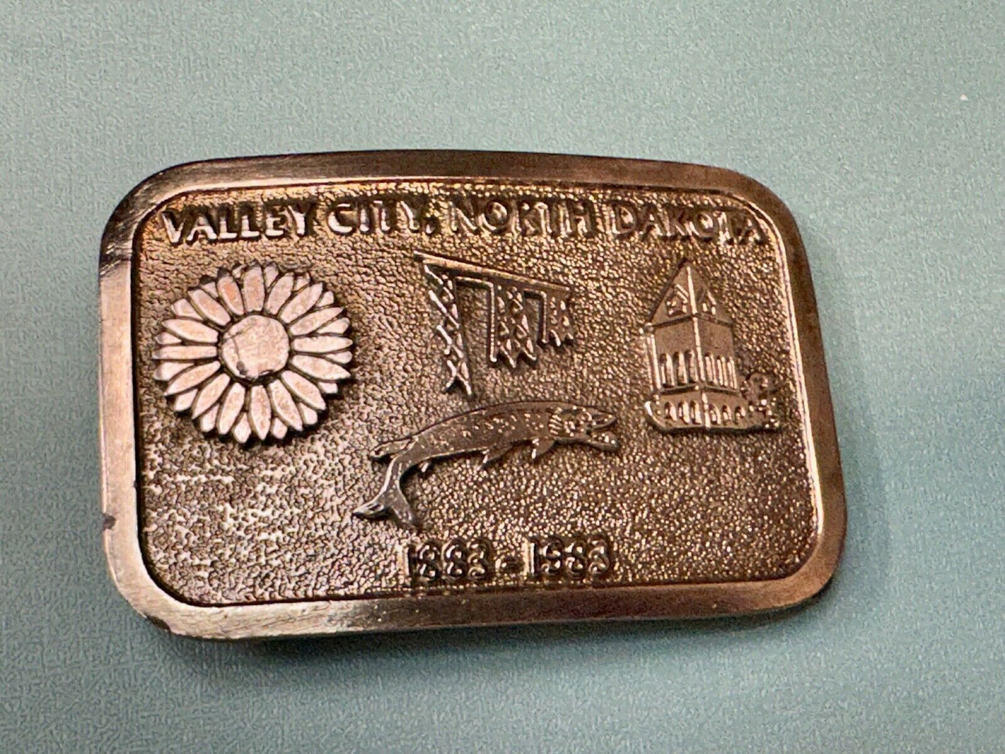 Vintage 1983 Valley City City State Commemorative North Dakota belt buckle