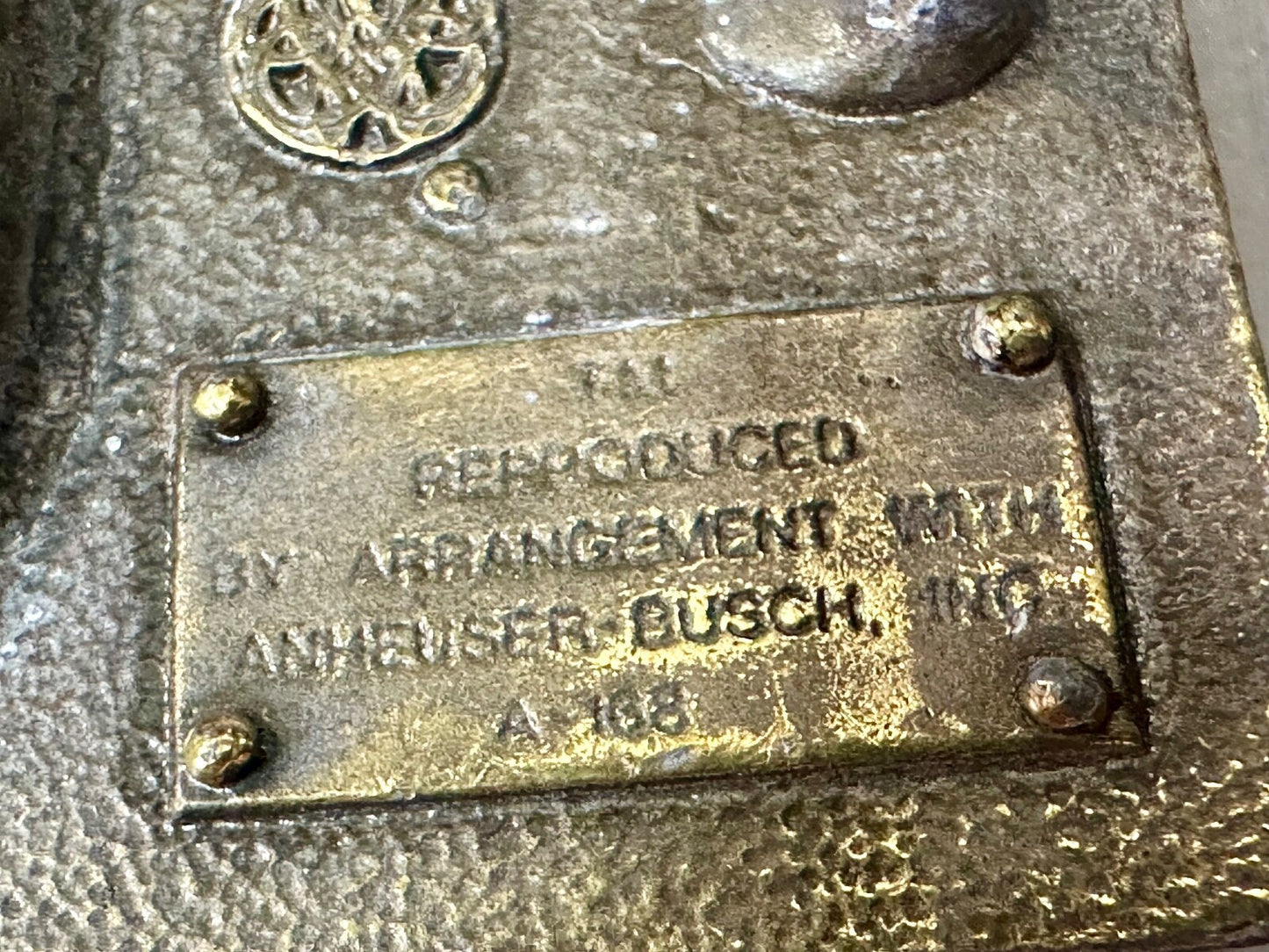 Vintage Budweiser A-168 Beer Company Brass Tone Add Belt Buckle