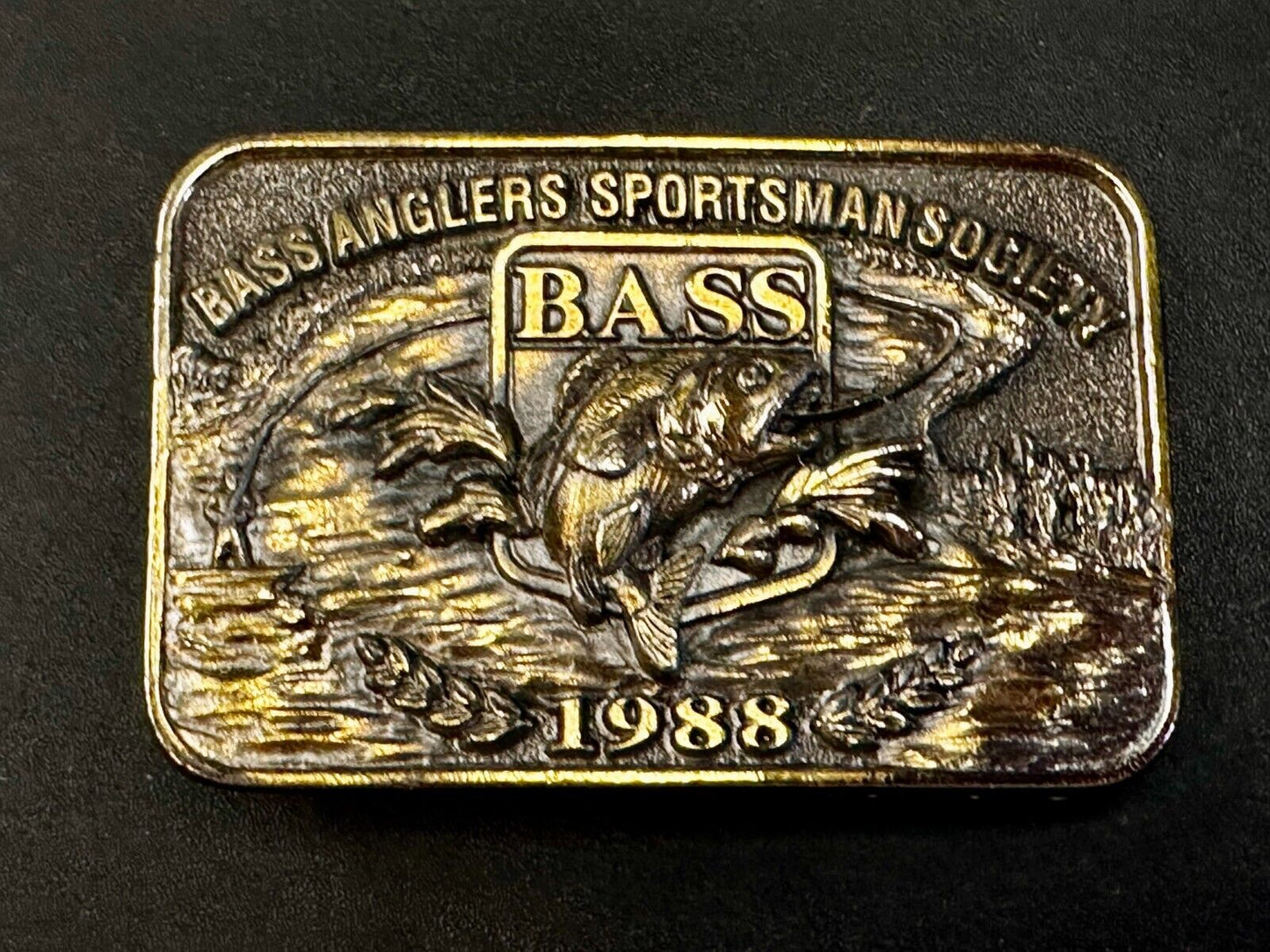 1988 Bass Anglers Sportsman Society Club Great American Belt Buckle