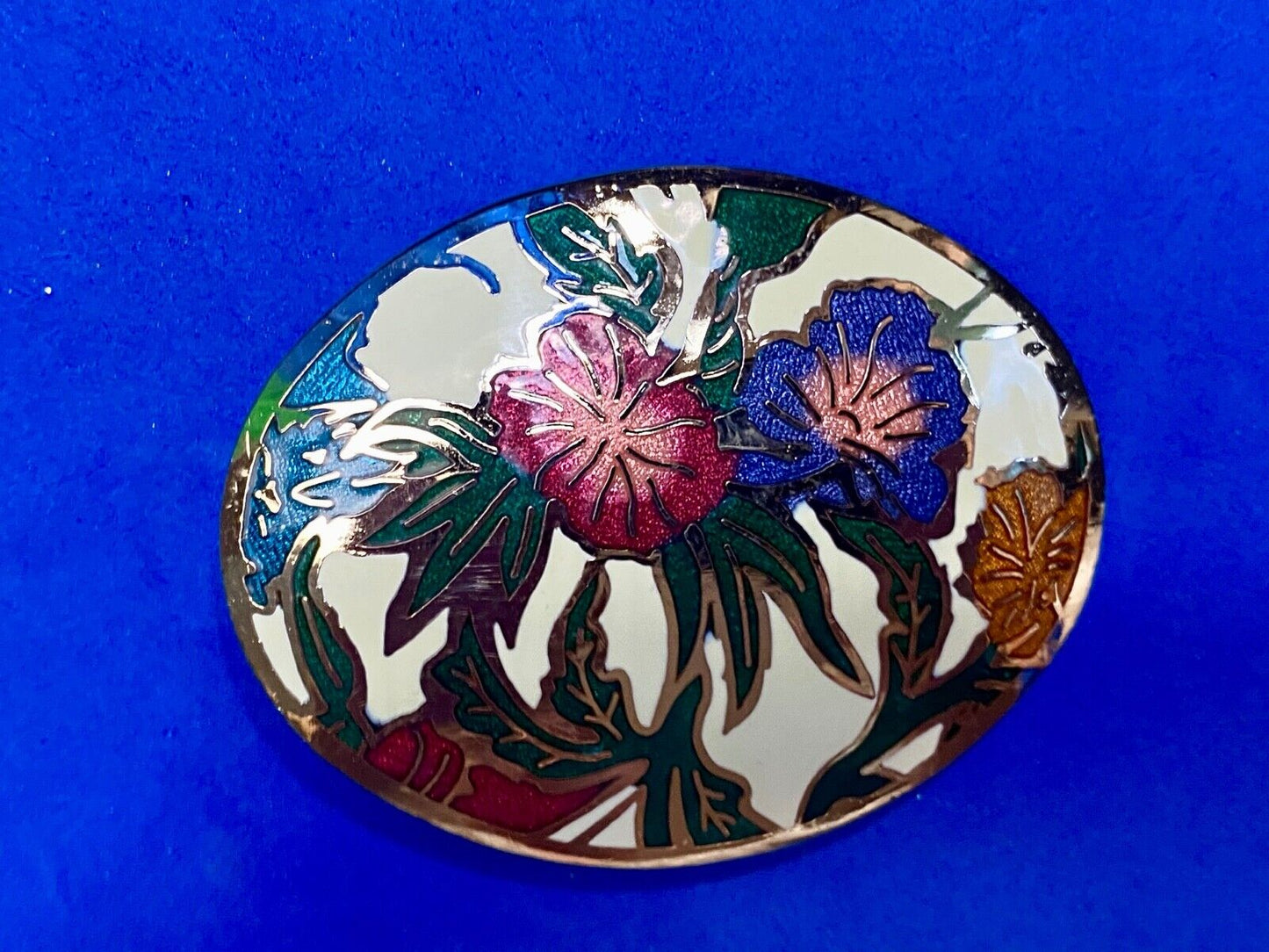 Beautiful sp77 enamel flower paint? scarf purse belt tie buckle