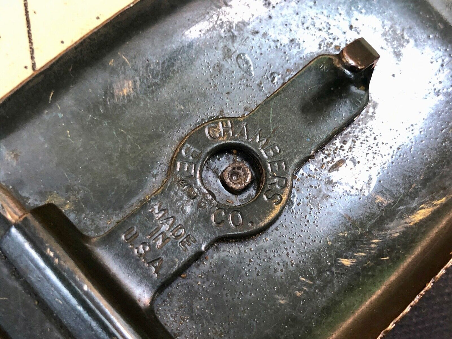 Vintage Chambers Belt Buckle Featuring Raised Horse Saddle