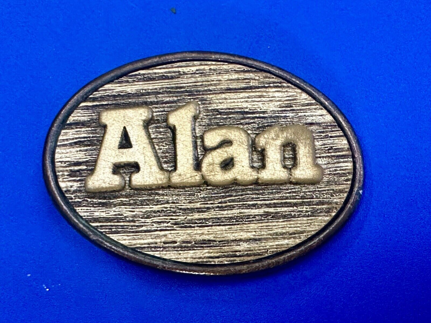 ALAN Custom Name Vintage Western Oval belt buckle by Oden