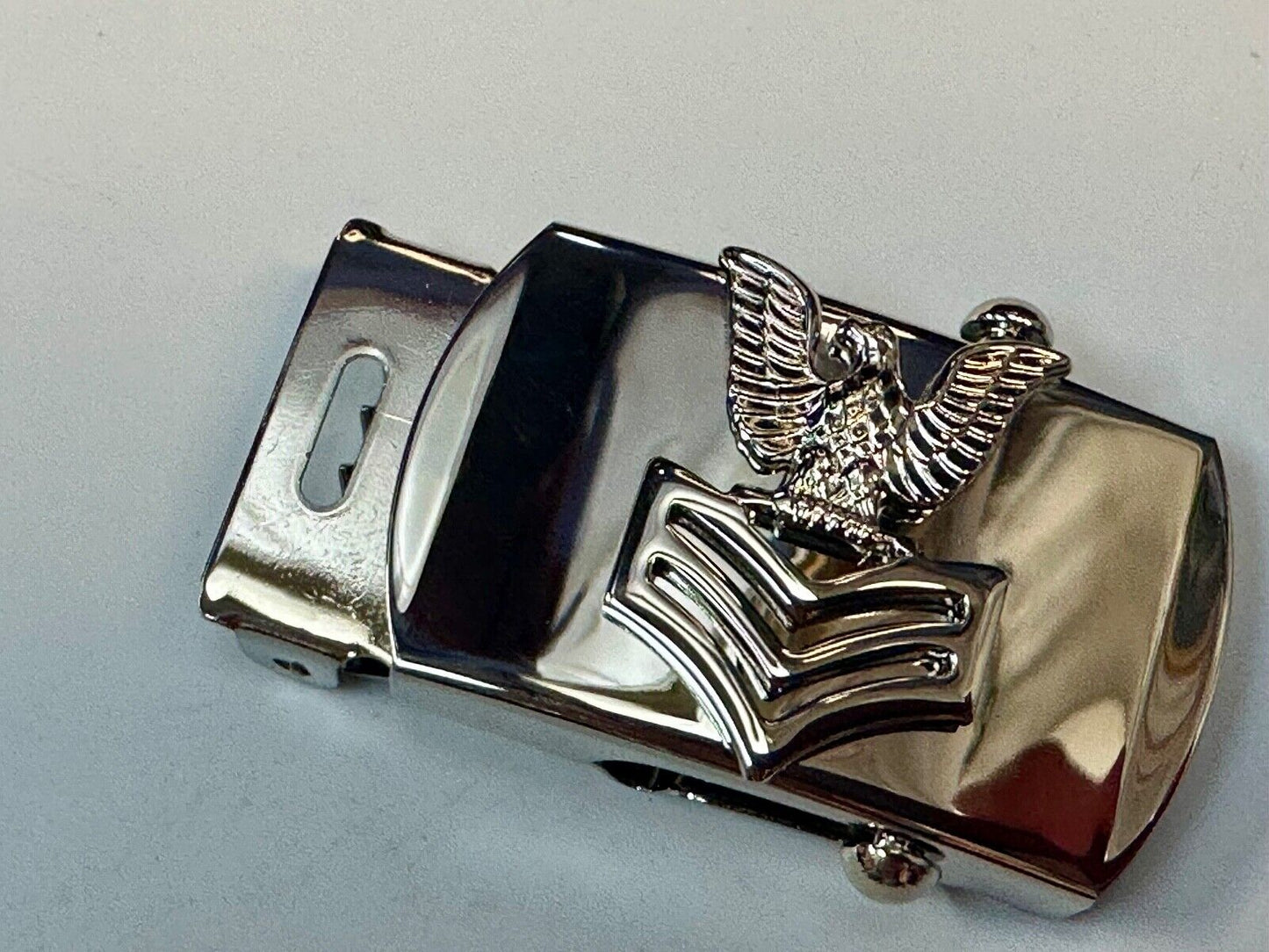 US Navy Petty Officer 1st Class Silver Brass Vanguard Belt Buckle USN Military