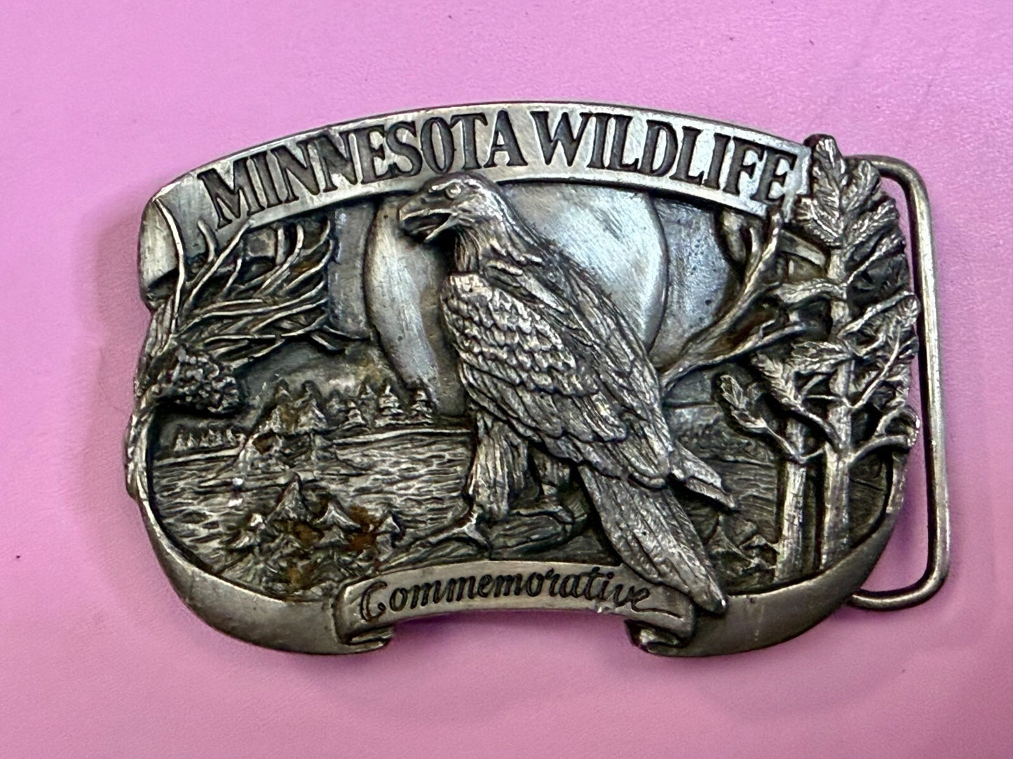 The Bald Eagle Minnesota Wildlife Commemorative 1986 Arrowhead Belt Buckle