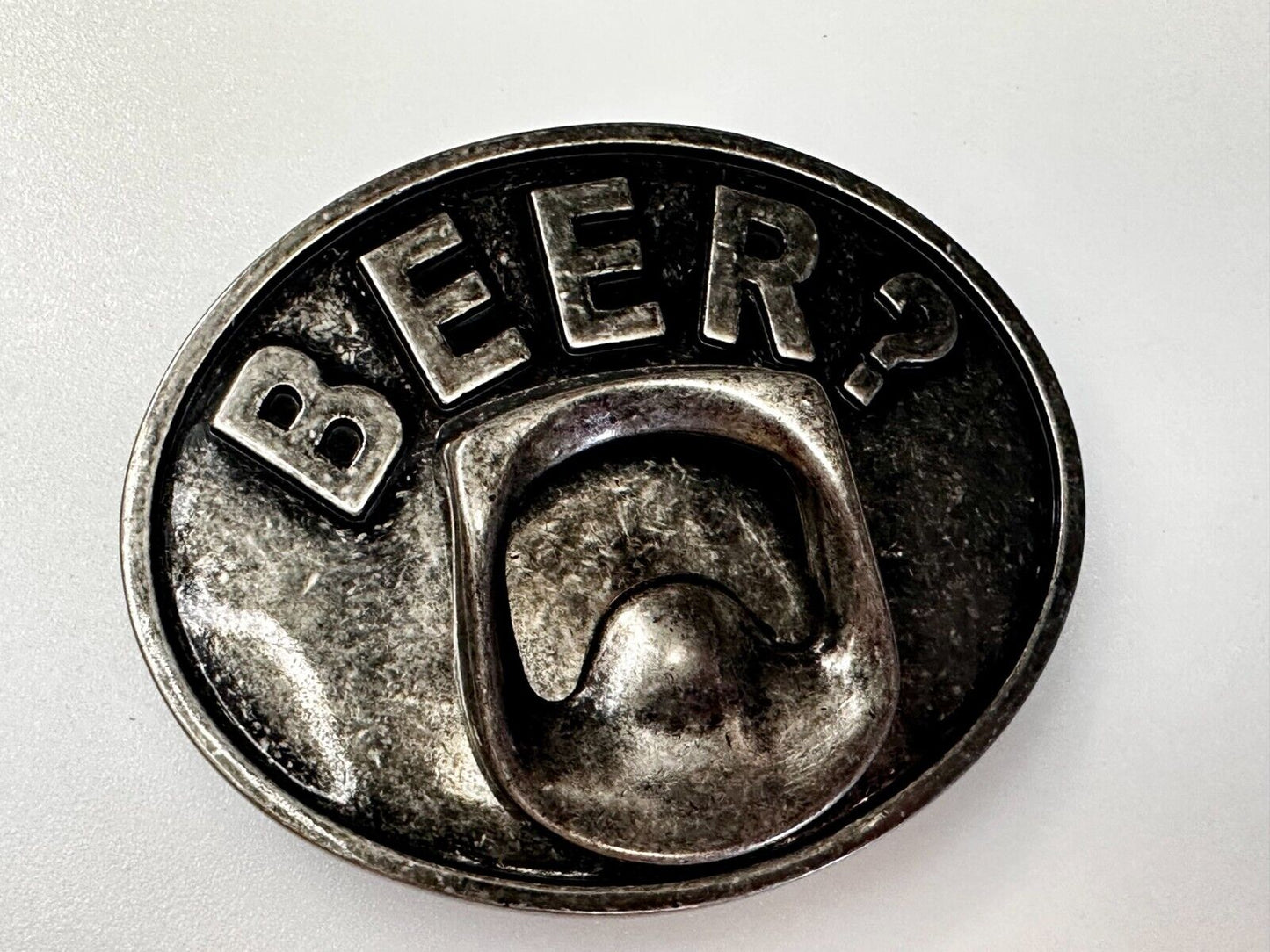 BEER = Bar Pickup Line Novelty Vintage Belt Buckle with Bottle Opener