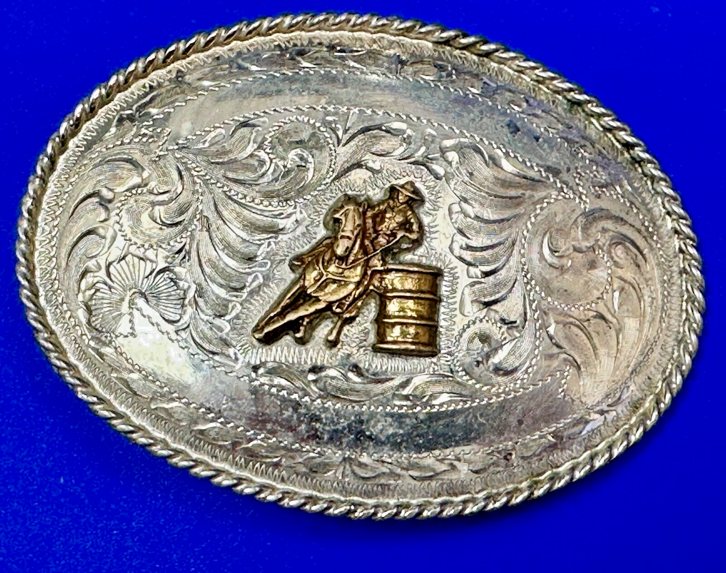 BARREL RACING TROPHY Blank Award Scrolls to engrave Vintage TEX TAN Belt Buckle