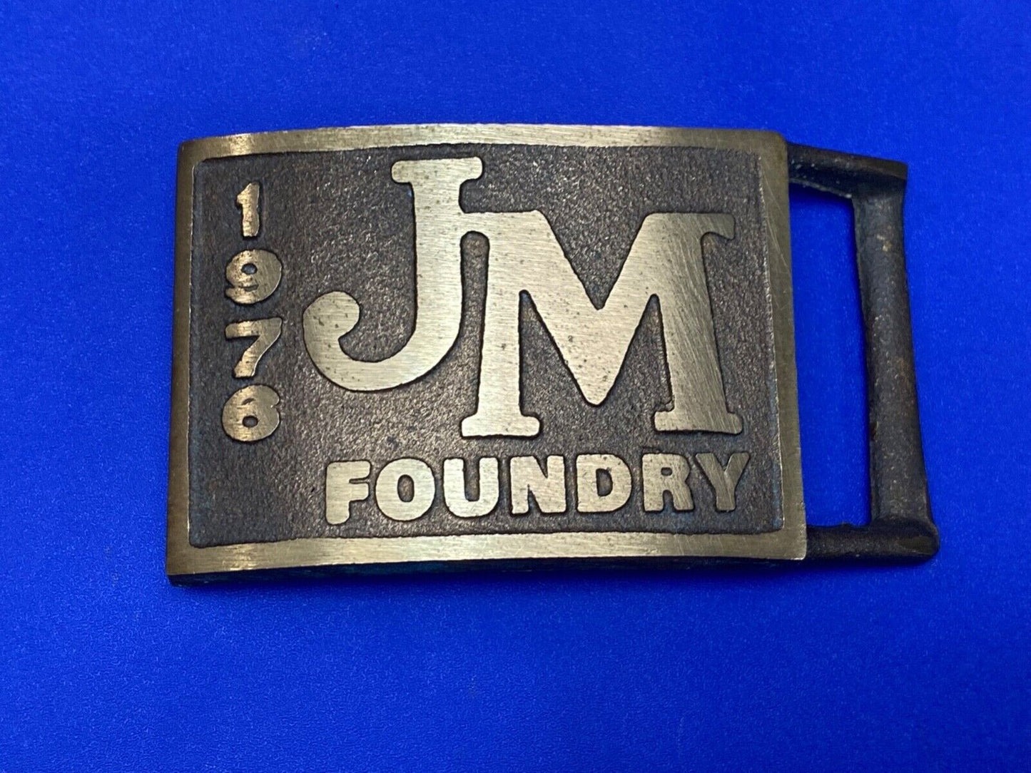 Vintage 1976 JM FOUNDRY Castings Summerville SC Company Advertising Belt Buckle