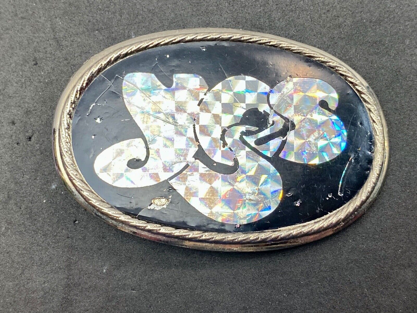1970s **YES** MUSIC BAND COMMEMORATIVE HOLOGRAPHIC BELT BUCKLE