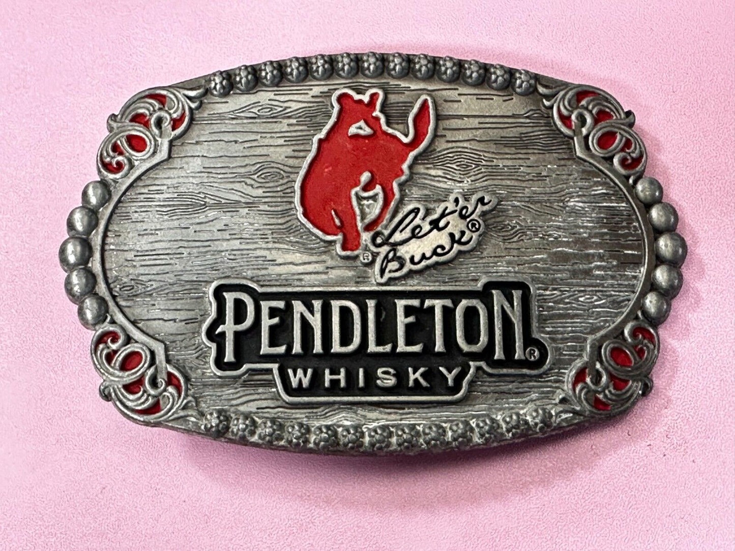 2023 Pendleton whiskey Let'er Buck Rodeo Cowboy Montana Silversmiths Belt Buckle